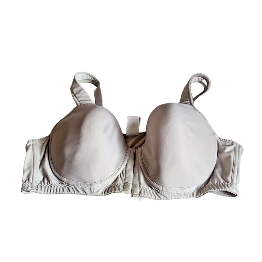 Comfort Choice Tan Front‎ Closure Adjustable Straps Wire Free Bra Size 42C